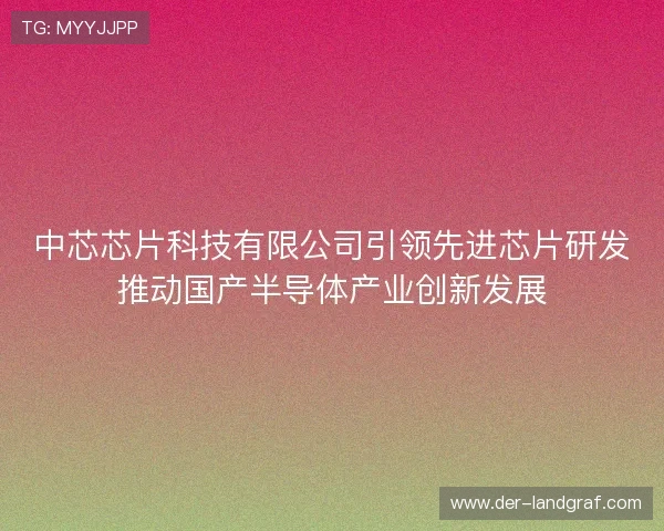 中芯芯片科技有限公司引领先进芯片研发推动国产半导体产业创新发展